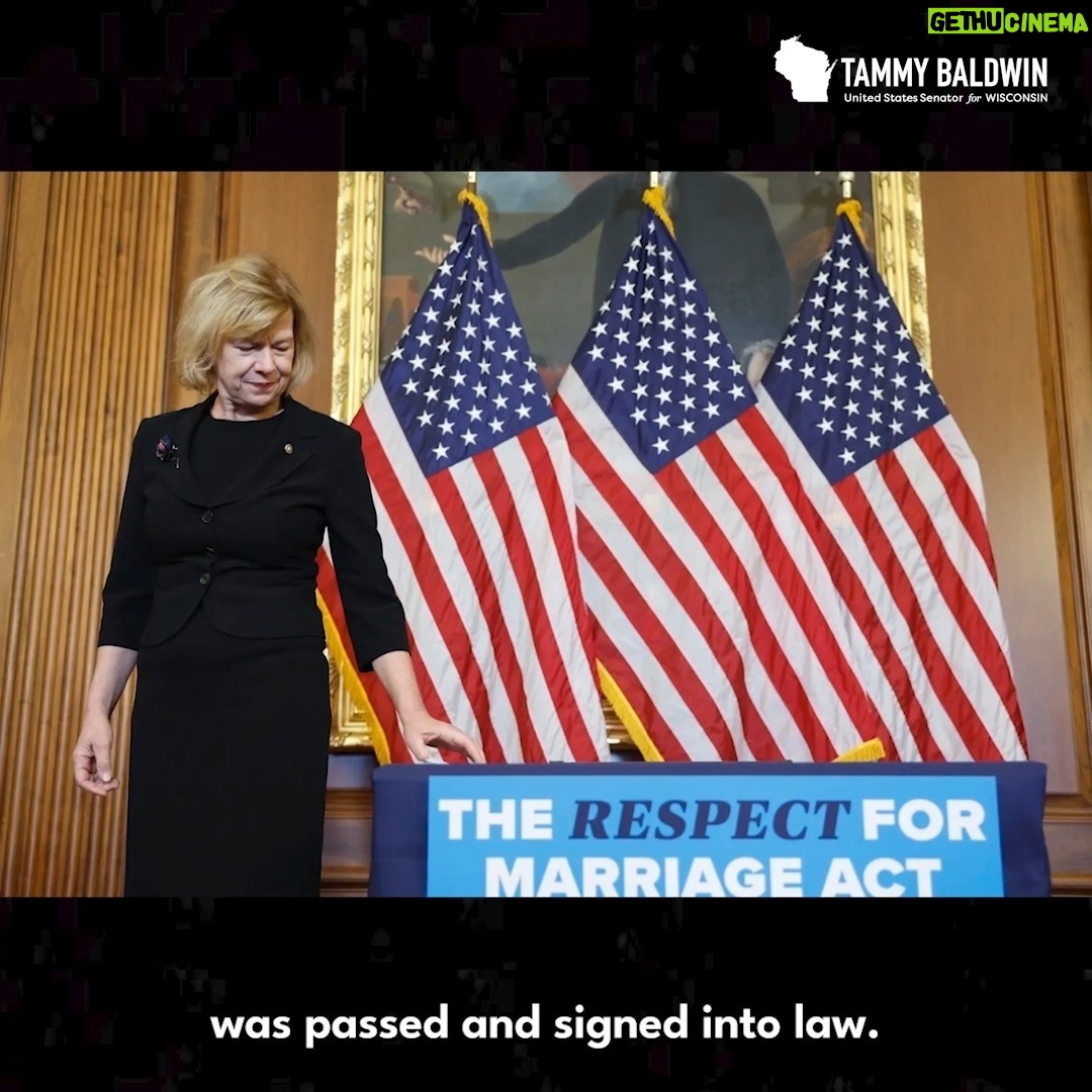Tammy Baldwin - 250 Likes - A year ago, we made history and told millions of same-sex and interracial couples that their marriages were as valid as any other marriage by signing my Respect for Marriage Act into law.
Our fight for equality continues but I am so proud of the progress we have made, together.