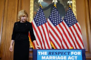 Tammy Baldwin Instagram - It’s hard to think that just 1 year ago, I brought Democrats and Republicans together in the Senate to pass my Respect for Marriage Act and make marriage equality law of the land – something people said could never happen. 

We told millions of same-sex and interracial couples that we see them and we respect them – and that their marriage should be treated like any other. Americans deserve this dignity and certainty – regardless of who they love. 

Today, I’m thinking of couples like my dear friends Margaret and Denise, who no longer have to worry their marriage could be on the chopping block. I am grateful that millions of couples like them can rest a little easier at night knowing their marriages are protected.