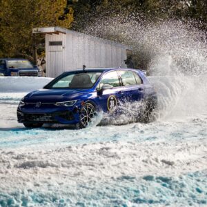 Tanner Foust Instagram - Sending ‘er into a slush bucket of fun!  The Mark8 GolfR took first place overall today at @fat.icerace !! What a car in its 50th year of production! Thanks @vw @vwr and @yokohamatire 🤙🤙. Tomorrow she gets some new drivers! @vin_tra @blakewilkey357. 📷 @mdewod #vwpartner