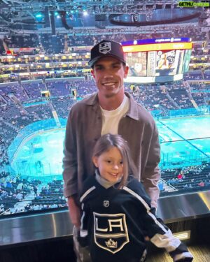 Tanner Novlan Instagram - Thanks @lakings for Poppy’s first game! and to @franciscoxrivera for having us join the broadcast! Go Kings Go