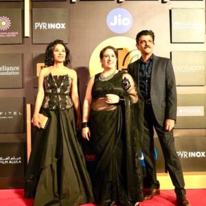 Tannishtha Chatterjee Instagram - At the fabulous opening ceremony of @mumbaifilmfestival . On the red carpet with team @yellowbusfilm  with @guneetmonga  and @amit.sial . Missed you @wendyjbednarz  and @nadiaeliewat