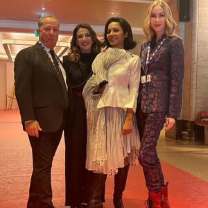 Tannishtha Chatterjee Instagram - At the premiere night of our film @yellowbusfilm  at @tiff_net with my director @wendyjbednarz producer @nadiaeliewat co actor @kindaalloush Missed you @amit.sial Amit.  Outfit by @vaishalisstudio  styled by @pandey.akanksha