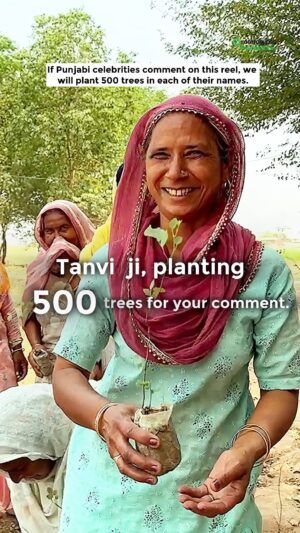 Tanvi Nagi Instagram - @tanvinagi.official ji, we have planted 500 saplings in your name, like we promised. Thank you for taking the time out from your busy schedule and noticing our efforts. With your energy added to our program, we will together make the world greener and healthier.
 
These saplings were planted in Kurali village of Mohali district.