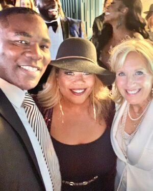 Tara Setmayer Instagram - What a pleasant surprise! Had an opportunity to chat with @flotus at the @elleusa #womenofimpact event in DC. I adore her. And she adores my husband. Dr. B got pulled away in the middle of talking to my husband to talk to Sen. Klobuchar but she came right back to chat with me and take some pics. I assured her @lincolnproject.us is committed to getting Biden re-elected and stop Trumpism. 🏴‍☠️💕💪🏽

Shout out to my girl @wendyosefo & her hubby for the photo 💣 🤣🤣