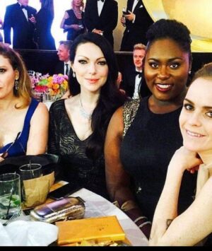 Taryn Manning Instagram - Those are heavy. I've always found it interesting that it's a man's butt and his dong on the award. Yeah, forget that – let's rock, ladies. #enough #sag #awards #jokes #oitnb #netflix Thanks for the award. 💕👻 But I'm cancelled? Okay, cool, bro. Good story. It sucked anyway. Lending my talent to the takers.