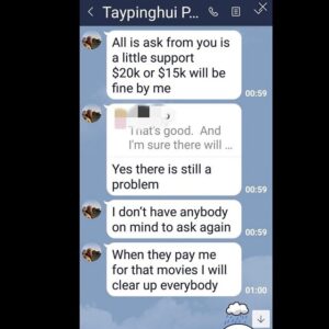 Tay Ping Hui Instagram - For the past months I have been getting so many fans asking me if I messaged them. 
Apparently someone has been opening account after account with different versions of my name and sending private messages to fans in an attempt to get their contact.

The modus operandi is anyways the same. Fella would message a female fan, (always female, terrible you know, so sexist 🤔) chat them up, ask for their number and eventually try to cheat them of their money. 
I have many other screen shots of him in action but a kind fan took him much further and as you can see, it’s totally a scam. 
Tbh I can’t help but feel flattered and insulted at the same time. Flattered because the he thinks that my fans love me so much until they would lose all common sense and obey my every command. Wah, I so powerful meh?

Insulted because he thinks I would be so careless to get myself in such financial problems and am despicable enough to make use of my dear supporters. And worse of all, he is rather clumsy with his sweet nothing, I am much sweeter than that!🤪 So my dear friends, THIS is my ONLY official account. Any other account by any other name is fake. so please do not entertain that bozo. 
Happy Wednesday y’all😘😘😘. 过去几个月，都有好多影迷朋友们问我有没有私信他们。

询问之下，原来是有人多次开启多个以我名字为本的IG户口。私信多人并尝试获取他们的私人细节。

行动方式一成不变，首先私信女影迷们（都是女的，好可恶，竟然性别歧视）跟她们聊开，索取电话号码，然后尝试骗取钱财。

坦白说，真的不知道是开心还是生气。开心因为他竟然认为我的影迷们会对我完完全全地爱得五体投地，对我所说的一切会唯命是从。生气因为他竟然认为我会让自己陷入如此财经困境，并会无耻的跟支持我的影迷朋友们骗取钱财。最可恶的是，这人的甜言蜜语太低俗了，还是我的比较甜🤪

各位朋友。我慎重声明，这是我唯一的IG账号。其他的账号都是假冒的。请不要被那个白痴欺骗哦.
周三快乐！😘😘😘. #taypinghui #郑斌辉 #humpday #wednesday #scam #scammer #fake #sgig