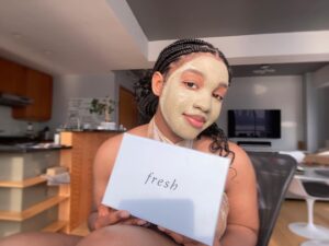 Taylor Mosby Instagram - self-care day in my @freshbeauty lightweight clay mask! their rose toner   kombucha facial treatment works wonders for my skin!! love the @freshbeauty team sooo so so much🤍🤍 #ad #freshbeauty #skincare #skincareroutine #fresh #naturalproducts