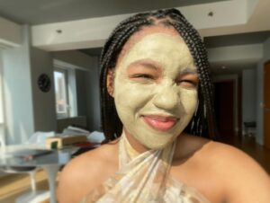 Taylor Mosby Instagram - self-care day in my @freshbeauty lightweight clay mask! their rose toner   kombucha facial treatment works wonders for my skin!! love the @freshbeauty team sooo so so much🤍🤍 #ad #freshbeauty #skincare #skincareroutine #fresh #naturalproducts