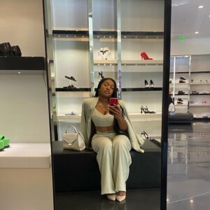 Taylor Mosby Instagram - little overdressed for shoe shopping