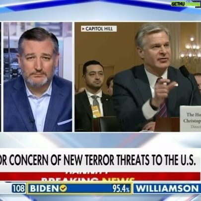 Ted Cruz - 7.9K Likes - FBI Director Wray gave a chilling Congressional testimony warning of the potential terrorist threats that have come across our southern border.
Joe Biden has America EXPOSED to danger.
I fear that we face the greatest risk for a terrorist attack since 9/11.