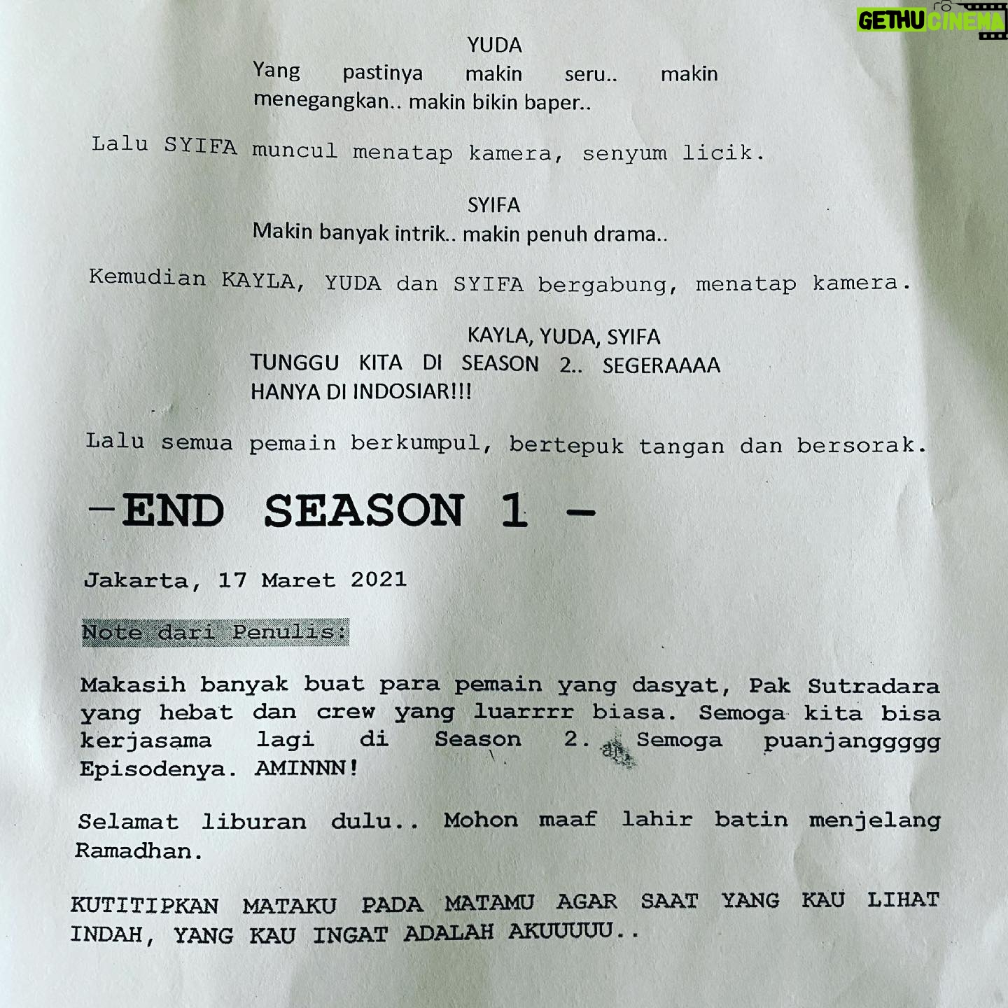Temmy Rahadi - 23.1K Likes - Terima kasih buat 72 hari shooting yg seru.
Ngga kerasa hari ini eps terakhir dari mega series suara hati istri tayang.
Terima kasih & sampai ketemu di season 2 š.
