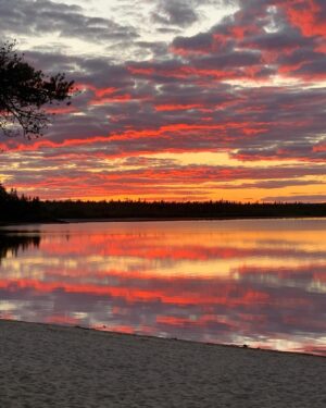 Tess Gerritsen Instagram - Sunset from our campsite on Lobster Lake, in the North Maine Woods. You have to canoe in via river, but worth it for the utter tranquility. We saw moose, beavers, foxes and deer.