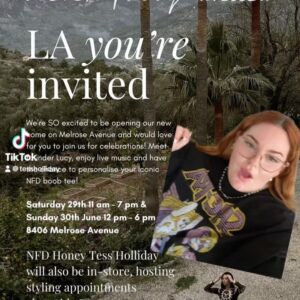Tess Holliday Instagram - My bday is a week away!! Come celebrate early with me TOMORROW at @neverfullydressed new store on Melrose!! I will be there from 1-3pm & it’s a free event, so are my hugs! Can’t wait to see y’all there! If you don’t show up I’ll cry ♋️💞🫶👯‍♀️💅🏻🌴 #cancerseason #cancerseason♋️ #neverfullydressed #explore #losangeles
