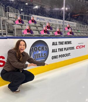 Tessa Bonhomme Instagram - We are SO excited about this one (can you tell😂?)!!

WE HAVE BOARD ADS IN ALL 4 PWHL POSTSEASON ARENAS. 

If you see one, tag us and @ccmhockey. We might have a prize for one listener who does 👀