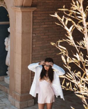 Tessa Brooks Instagram - just a girl on her way to brunch 🌸 📷: @carolinefissphotography