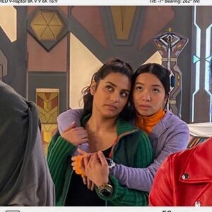 Tessa Rao Instagram - Since the strike ended (  again, the BIGGEST shoutout/thanks/appreciation to all involved for all of us creatives - you did it 🙌🏽) I’ve been meaning to post some of the MANY bts photos sitting in my phone gathering dust. SO, in honour of @powerrangers’ @glaad nomination, I thought it was fitting to start with a lil Fizzy post 🧡💚 @jacquelinejoe1 as I’ve said 1000 times, it was an absolute privilege to work with you (again 😎), thank you for being the brilliant ray of sunshine that you are, & sorry Izzy got so protective all those times 😅