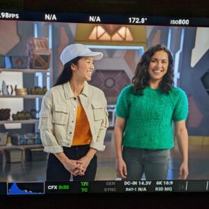 Tessa Rao Instagram - Since the strike ended (  again, the BIGGEST shoutout/thanks/appreciation to all involved for all of us creatives - you did it 🙌🏽) I’ve been meaning to post some of the MANY bts photos sitting in my phone gathering dust. SO, in honour of @powerrangers’ @glaad nomination, I thought it was fitting to start with a lil Fizzy post 🧡💚 @jacquelinejoe1 as I’ve said 1000 times, it was an absolute privilege to work with you (again 😎), thank you for being the brilliant ray of sunshine that you are, & sorry Izzy got so protective all those times 😅