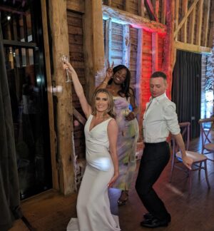 Thanyia Moore Instagram - Wedding 👏🏾 Season 👏🏾 Has 👏🏾 Begun 👏🏾 

If you didn't know by now, I used to be a dancer teacher. And yesterday, one of my oldest and dearest students (she's now a friend), got married to the love of her life. It was so beautiful to watch 🥰

It was also nice to see other students I had seen in YEARS! 🫶🏾

To see everyone grown, married, living their best lives... was 🥹🥹

Anyway, here are a few snaps and a vid that gives a small glimpse into how we've kept our relationship together for over 20 years... And I wouldn't change a thing 💜💜💜

(Slide 10 warning: she planned an outfit to get changed into and left it at home 🤦🏾 so she ran to Sainsbury's and this was the best she could do 👀😭😂)

To many years of happiness to Matt and Leanne 💜