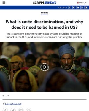 Thenmozhi Soundararajan Instagram - Read @scrippsnews article to get a better understanding of caste in the U.S. and why banning caste discrimination is so important, now more than ever. Learn more about the caste system and its history by examining the urgent call for legislation like California’s newly proposed anti-caste discrimination bill, SB 403. Californians deserve to live in a place that is safe for everyone and free from bigotry. You can find the link to the full article in our bio.

#yestocasteequity #yesonsb403