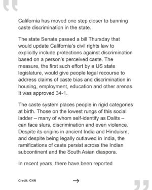 Thenmozhi Soundararajan Instagram - Check out @CNN’s coverage of our historic win today-California is now one step closer to banning caste discrimination! Approved 34-1, the Senate passed SB-403, a bill that would update California’s civil rights law to explicitly include protections against caste bigotry. “Caste discrimination poses a threat to California industries from agriculture to health care and technology, although it may not be obvious,” says State Senator @aishabbwahab. We thank all of our organizers and partner organizations for making SB-403 a possibility. Jai Bhim!

#yestocasteequity #yesonsb403