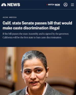 Thenmozhi Soundararajan Instagram - More terrific coverage of today’s historic win in the fight against caste discrimination! Head over to the link in our bio to read the @NBCNews article, which states that if the bill now passes the state Assembly and is signed by the Governor, California will be the first state in the nation to ban caste-based discrimination. @dalitdiva is quoted, saying, “There are so many people that want to heal from the trauma of caste … What’s been incredible about this moment is to see these really beautiful inter-caste and interfaith alliances, groups that have all said that they’ve been harmed by caste and want freedom from it.” Today is a celebration of caste equity for our communities! 

#yestocasteequity #yesonsb403