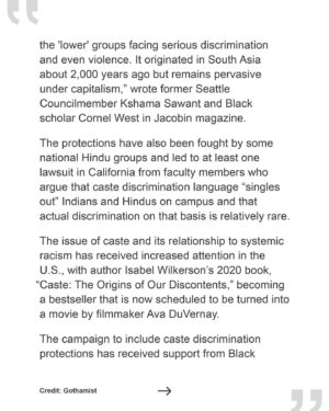 Thenmozhi Soundararajan Instagram - As we celebrate the historic wins gained through tireless organizing by @RutgersAAUP, we are also thrilled that the accord with faculty includes protections against caste discrimination. The strike organized by @RutgersAAUP has produced tentative agreements on pay and job security for faculty—we applaud them for including caste bias in their list of concerns. This move, if ratified by the unions' members in the coming weeks, would add @RutgersU to the growing list of nationwide universities that have made caste an explicit protected category. Don’t miss this @Gothamist article by Arun Venugopal to learn more about this win for caste equity.

@RutgersU, like many other institutions of higher education, has a caste problem that is largely hidden. One professor states, “I hear about caste-based discrimination all the time from my students…I hear about it as a problem in their lives, in their communities, on campus, in dorms, in their friend groups. I hear about their fears if they were to ever talk about it publicly.”

You can read the full article via the link in our bio. 

#casteequity