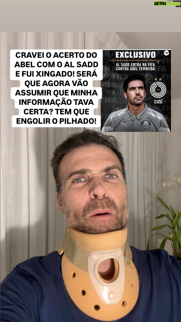 Thiago Asmar - 62.1K Likes - EU CRAVEI O ACERTO DO ABEL FERREIRA COM O AL SADD E FUI XINGADO DE TUDO QUE Ć LADO PELOS PALMEIRENSES! E AGORA? VĆO ASSUMIR QUE EU TAVA CERTO? FAĆO MEU TRABALHO SEM MEDO DE CRAVAR, MAS DIZIAM QUE EU QUERIA PREJUDICAR O PALMEIRAS! NUNCA QUIS PREJUDICAR TIME NENHUM!