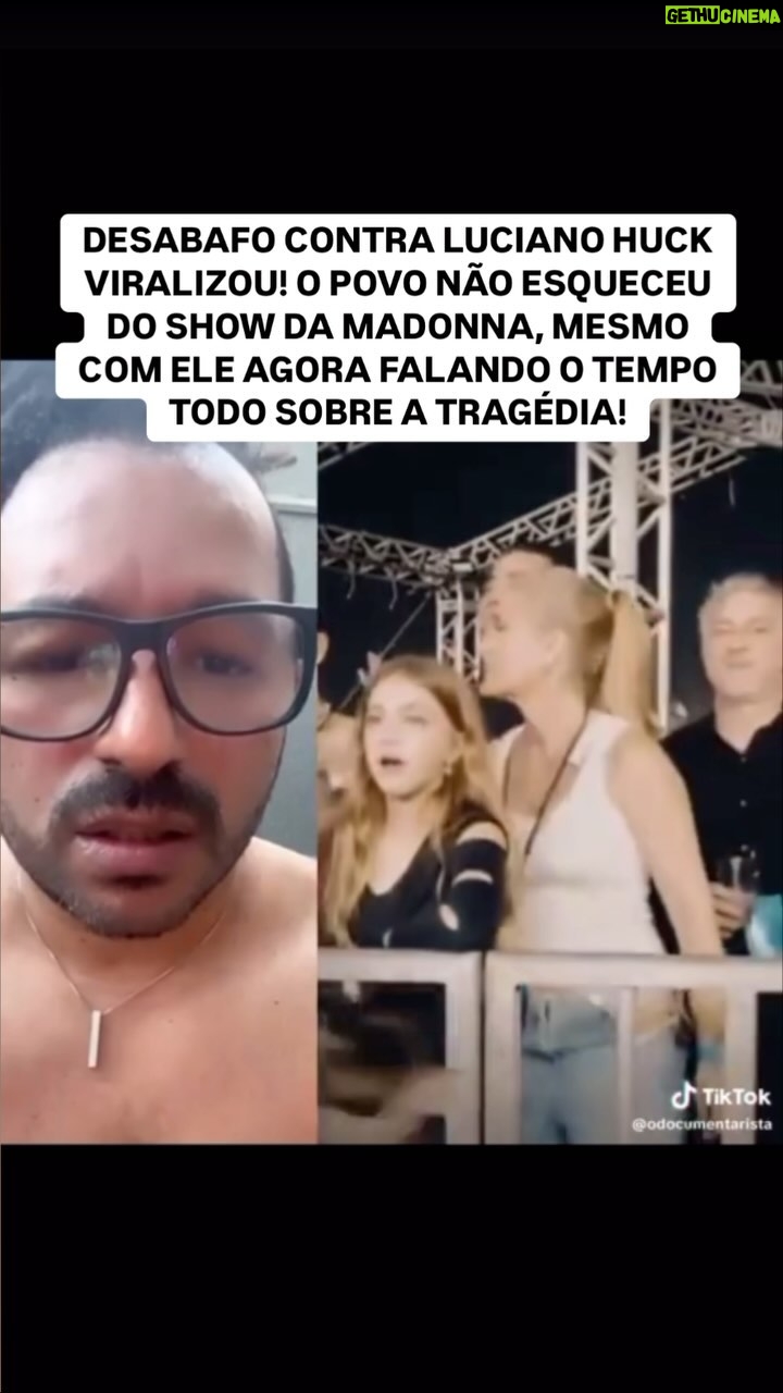 Thiago Asmar - 49.5K Likes - DESABAFO CONTRA O LUCIANO HUCK ESTĆ VIRALIZANDO NA INTERNET! O APRESENTADOR E A GLOBO, AGORA, FAZEM CARA DE CHORO PRA FALAR DA TRAGĆDIA, MAS O POVO NUNCA ESQUECERĆ O SUPER DESTAQUE PRO SHOW DA MADONNA, ENQUANTO O SUL JĆ ESTAVA DESTRUĆDO!