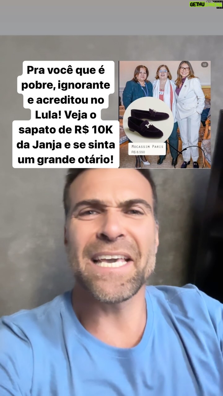 Thiago Asmar - 45K Likes - PRA VOCĆ POBRE IGNORANTE QUE ACREDITOU NO LULA, VEJA O SAPATINHO DE QUASE R$ 10 MIL DA JANJA E SE SINTA UM IDIOTA!
