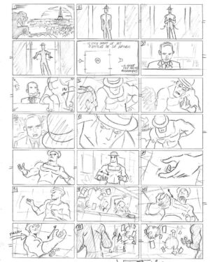Thomas Astruc Instagram - Fancy some good ol' storyboard on paper? Here are some researches I made for a trailer. Based on early concept. No kwami yet. But I think you'll easily recognize the baddie here. (Page 1 of 11) 
#miraculousladybug #miraculous #ladybug #catnoir #storyboard
