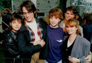 Thomas Gibson Instagram - with Joanne Vannicola, Matthew Ferguson, Cameron Bancroft, and Ruth Marshall #loveandhumanremains #tbt #denysarcand 
photo: Richard Lautens