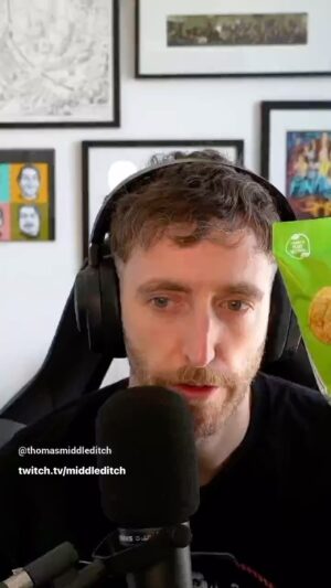 Thomas Middleditch Instagram - The intros of the Twitch streams colliding with snack review content. Twitch.tv/Middleditch Edit by @shooklyntv
