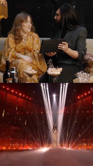 Thomas Neuwirth Instagram - Throwback vibes incoming! 
It’s been 10 years since Conchita’s iconic Eurovision win and now @conchitawurst recalls and audio describes her winning performance to @fashioneyesta2012 👑 

Check out the full version on the link in Baileys bio 👆

[Video Description] Eurovision icon Conchita and accessibility advocate Emily sit on a cream sofa with black and orange pillows – matching their fabulous outfits! Emily is wearing an orange floral dress with golden eyeshadow and Conchita is wearing a grey blazer and black dress, with smoky eye makeup. Conchita uses an iPad to recap her winning performance to Emily, audio describing her outfit, emotions and delicious details of that night. Since they have a delicious Baileys treat table in front of them, of course they’re cheersing with a Baileys cocktail!

 #Baileys #Eurovision #ConchitaWurst #AudioDescriptions