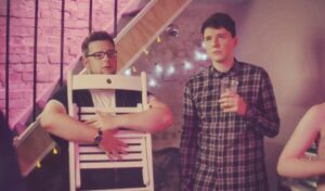 Thomas Ridgewell Instagram - Got a new sketch on the way called 'First Contact'! Asked you to help me caption this still and "I told Dan I chairish his company and he told me to take a seat" was the clear winner. Expect the video in a week or so!