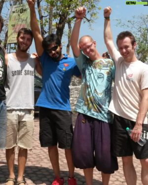 Thrigun Instagram - #10years !!! It’s been ten years since I went on this solo adventure into the mountains. Took a train, rode a bike, hiked, walked, climbed, hitchiked, swam, paraglided and what not!!!!!

Kasi, Haridwar, Mussoorie, Mcleoganj, Dharamkot, Triund, Manali, Vashisht, Rohtang pass, Zanskar, Kasol, Chandigarh, Amritsar, Delhi …..what a time it was! Probably the best days of my life!! 
The first time I bungy jumped, meet my favourite childhood author @ruskinbondofficial sir on his 80th birthday. Making some blood brothers on the road. Cranking the 80s @royalenfield 500 cc up the winding mountain roads. Romancing danger, Learnining new languages & overcoming a lot of my fears. 

I understood the true meaning of being liberated on those balmy days and cold nights. 

My very first journey from being a boy to man started somewhere here and I hold these memories will stay etched in my memory to the grave! 

#carpediem my fellow wayfarers, safe travels ahead on the road and in life!! 

PS: please don’t litter and don’t f*”@&: do it for the gram, do it for yourself!! One love ❤️

#thrigun #tbt #throwbackthursday #mountains #himalayas #enfield #solotravel #2014 #carpedium #travelgram #10yearchallenge #actorlife #nostalgic #bikeride #bunjyjump #kasol #dharamkot #mcleoganj #haridwar #rohtangpass #zanskar #kasi #amritsar #triund #chandigarh