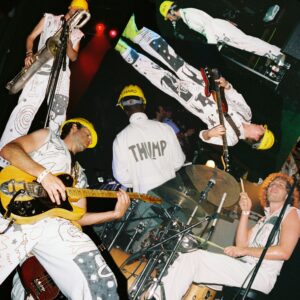Thumpasaurus Instagram - We are so excited to announce our second live album GAS CHEAPER HERE 👀⭐️👀 it’s a compilation of our best concert recordings from the past year. Not only are we truly amazed by the people and shows we experience crossing the country in our van, but also by the incredible variance in gas prices. We love to travel and play for you; so enjoy this homage to the road and to our favorite people: our fans.

#GasCheaperHere OUT AUGUST 2ND

Photos by @petie_sjogren 
Collage by @henryrsolomon