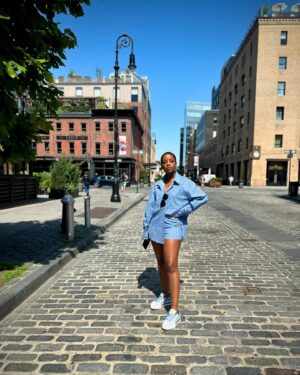 Thuso Mbedu Instagram - 🎶 Everything is everything / What is meant to be, will be /After winter, must come spring / Change, it comes eventually🎶

These are my neither here nor there moments. 

Blue shirt and shorts from @reformation 

I really love the @goodamerican swimsuit. Problem is that I took a picture AFTER jumping out the pool and you can see how cold I was🤣😂🤣 I have a picture which I don’t look freezing but all that cold energy was transferred to my toes and the South Africans are MERCILESS with people’s toes so I will NOT be playing myself like that. No ma’am!😭🤣😂🤣