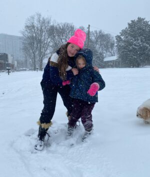Tiffany Fallon Instagram - Nashville #snowday #funday - lil too cold for this #soflo born girl 🥶 but leopard print, great neighbors and the the kids smiles make everything warmer