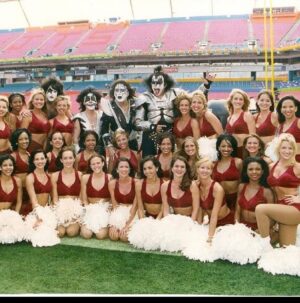Tiffany Fallon Instagram - #Superbowl XXXIII #miamiflorida #KISS @atlantafalcons @atlcheerleaders #redvelvet miss these ladies! The #OGs #falconsvsbroncos #reebokhightops #scrunchsocks #redlips #bighair  #rocknrollallnight