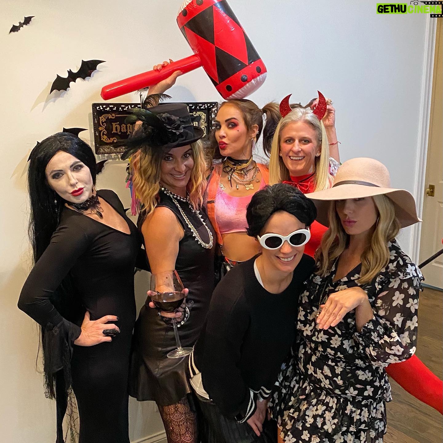 Tiffany Fallon - 3 Likes - Holidays with these ladies = #splits #girlgang #halloween @ashleysmeade @laceyn3711 this needs to be showcased more often!!! @leslielangan @bluespaceluxetravel_heather @laurarouse21 #harleyquinn #schittscreek #deviledeggs #addamsfamily