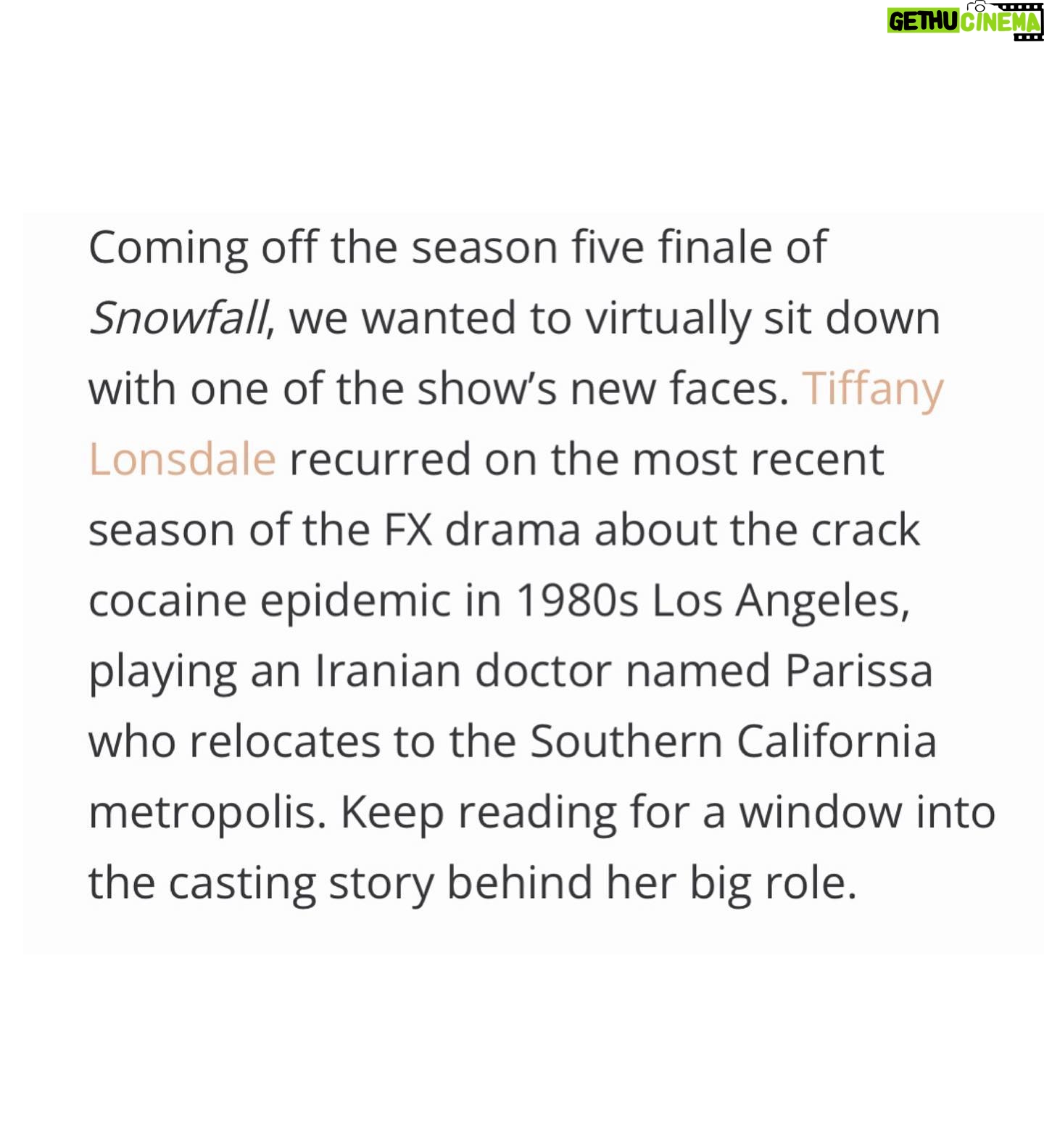 Tiffany Lonsdale - 518 Likes - A peek into the life of an actor and a casting story 🎭 Thank you Cat and @castingnetworks for a fun interview!
Full article available here:
https://www.castingnetworks.com/news/my-casting-story-tiffany-lonsdale-on-snowfall/