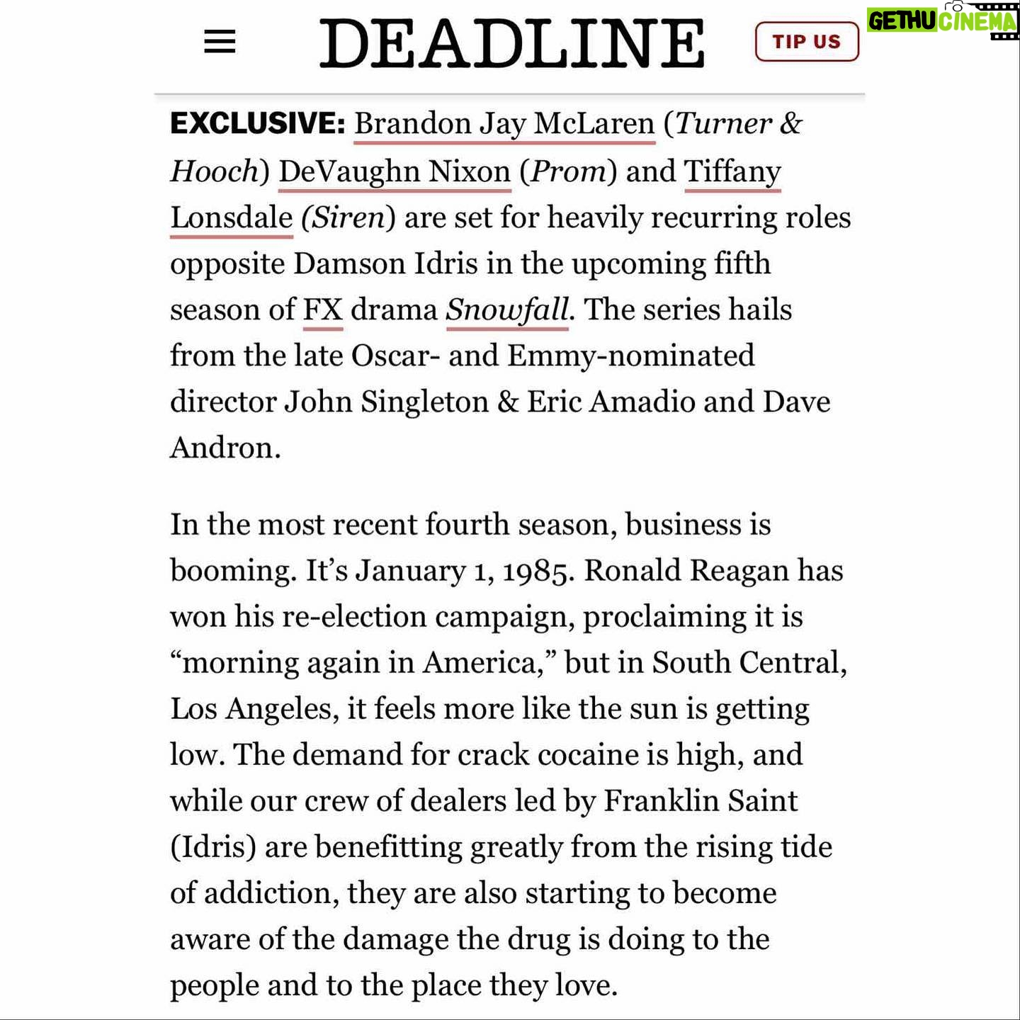Tiffany Lonsdale - 479 Likes - Ohhhh myyyy!!! I’m absolutely delighted to be joining this exceptional cast and crew on @snowfallfx 💥 This is going to be funnnn