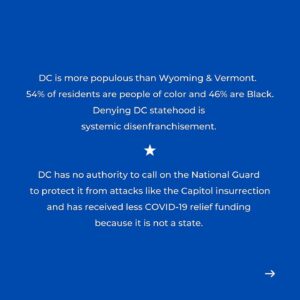 Tim Gunn Instagram - Call your senators at (202) 224-3121 and encourage them to support DC statehood using the script below ⬇️
 
“Hello, my name is ___________ and I live in _________. I’m calling to urge the Senator to support DC Statehood. This would grant equal voting rights and representation in Congress to the 712,000 people of the District of Columbia. The events on January 6th made it clear that DC residents -- who pay taxes, serve in our military, and raise their families, deserve the same rights and protections as Americans living in all 50 states. Thank you.”

#dcfor51 #dcstatehood
