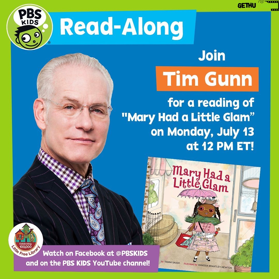 Tim Gunn - 10.1K Likes - Tomorrow, join @PBSKIDS, @littlefreelibrary and I for a reading of "Mary Had a Little Glam" by Tammi Sauer, a book is inspired by the nursery rhyme. Watch the premiere on the @PBSKIDS Facebook page and YouTube Channel at 12 p.m. ET! š¤ššššš