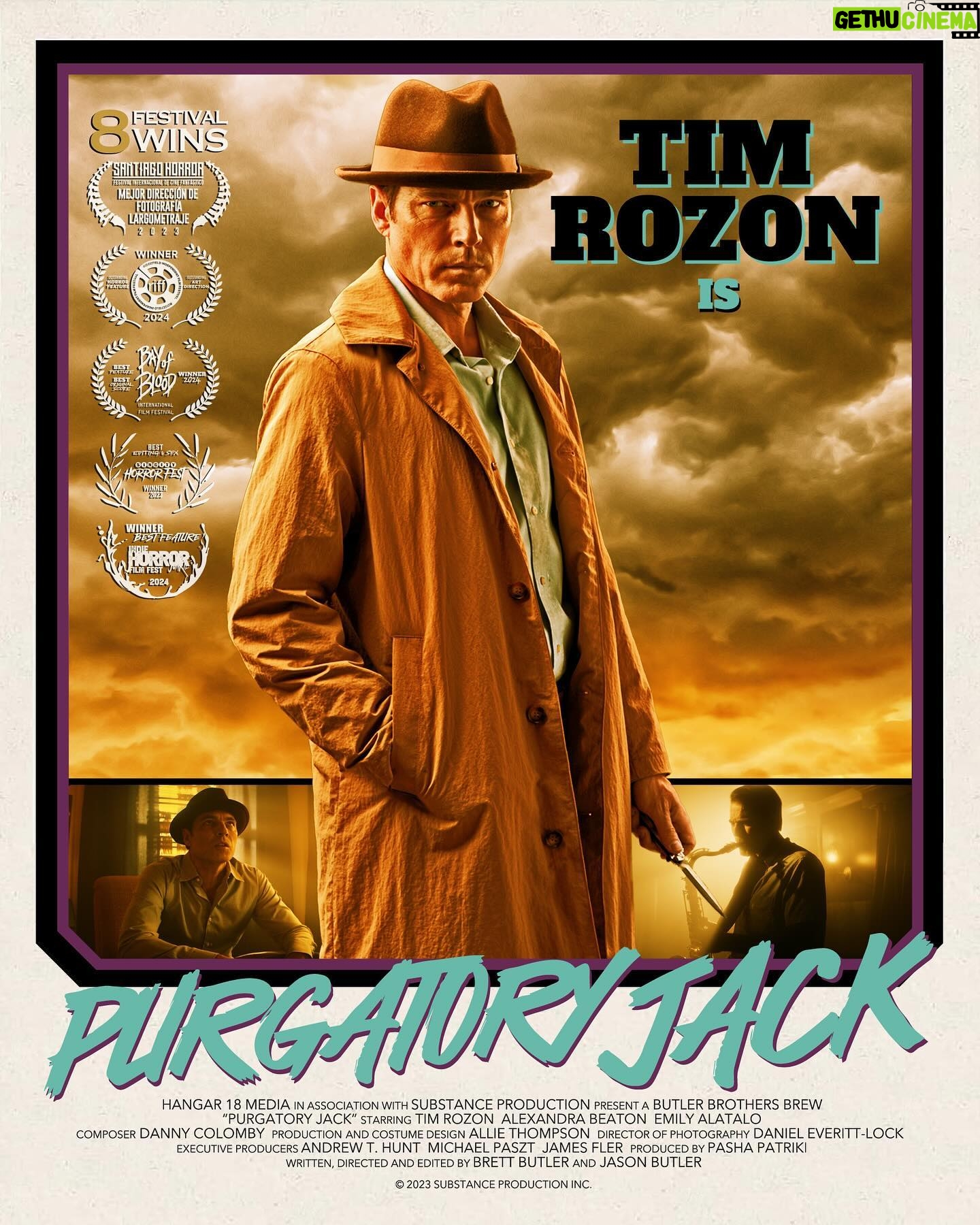 Tim Rozon - 1.3K Likes - Look out for the release of @purgatoryjackmovie later this year after its amazing festival run!
A festival fave, it was so cool seeing all aspects of the film and its collaborators be recognized during the run - directing, cinematography, production design, art direction, score, vfx, sound design, and acting all picked up wins!
Super proud of this neo-noir horror set in the afterlife and everyone who came together to work on it, the audience reaction so far has been awesome!
@everittlock
@jraewhyte
@ben_leggett
@dcolomby
@butlrbros
#purgatoryjackmovie #purgatoryjack #horrormovies #filmfestivals #timrozon #alexandrabeaton #butlrbros