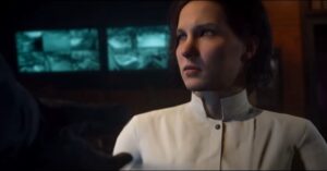 Tina Ivlev Instagram - Loved playing baddie Milena Romanova in #codmw3! Getting to work with this amazing cast, crew and directors Brian Bloom and Jeff Negus was such a joy. 🩵 Go play it!