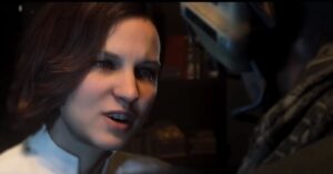 Tina Ivlev Instagram - Loved playing baddie Milena Romanova in #codmw3! Getting to work with this amazing cast, crew and directors Brian Bloom and Jeff Negus was such a joy. 🩵 Go play it!