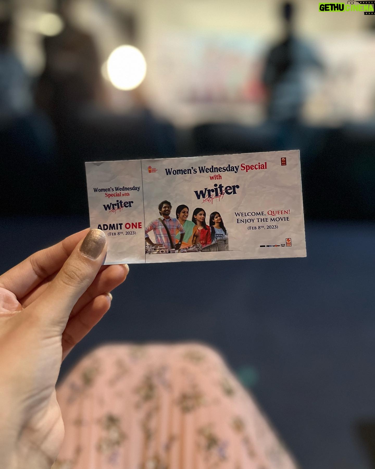 Tina Shilpara - 3 Likes - Womenās Wednesday Special ā¤ļø
-Team #WriterPadmabhushan
Collect this ticket^ (a physical copy) at the box office and have a great time watching our film.
In select theatres across AP & TG šš»
@shanmukhaprasanth @suhassssssss @rohinimolleti @ashishvidyarthi1 @gouripriyareddyy @praveen_katari @chaibisketfilms @laharimusic @laharifilms @anuragmayreddy @sharathwhat @samosauday_ @_fade_2_black_ @geethaarts
