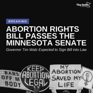 Tina Smith Instagram - BREAKING: The Minnesota Senate sent legislation protecting the right to reproductive freedom to @MNGovernor.

We respect people’s fundamental right to control their own health care decisions.

I’m so proud to be a Minnesotan.