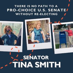 Tina Smith Instagram - There is no path to a pro-choice majority in the U.S. Senate without holding this seat. 

(graphic credits to @womenwinning.mn)